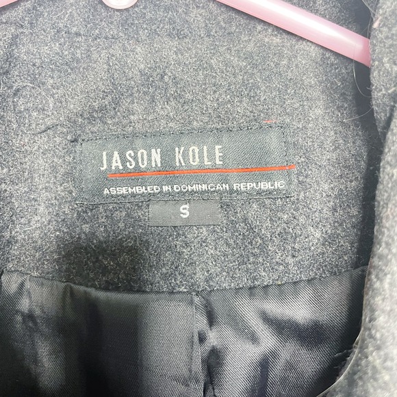 Jason Kole 100% Wool Gray Double Breasted Peacoat Jacket Women's Size Small - Picture 7 of 7